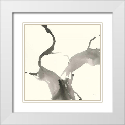 Gesture I White Modern Wood Framed Art Print with Double Matting by Paschke, Chris
