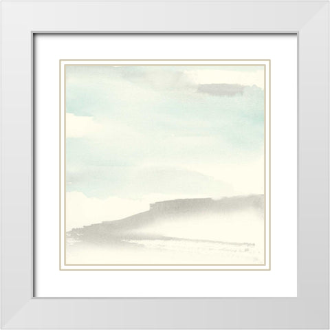 Teal Sky II White Modern Wood Framed Art Print with Double Matting by Paschke, Chris