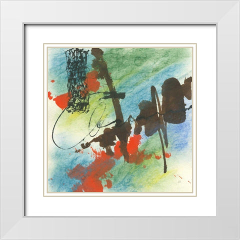 Graffiti Blue I White Modern Wood Framed Art Print with Double Matting by Paschke, Chris