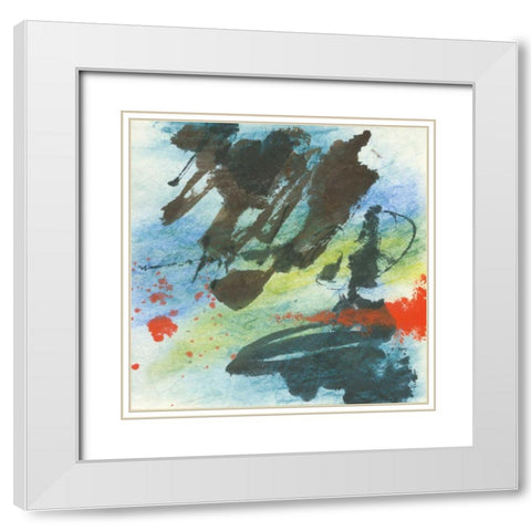 Graffiti Blue II White Modern Wood Framed Art Print with Double Matting by Paschke, Chris