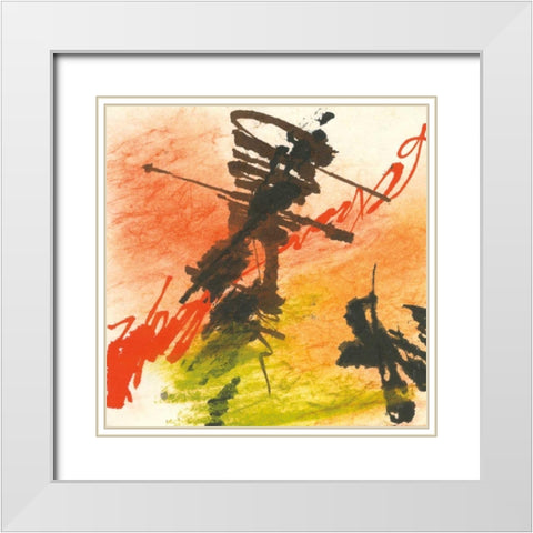 Graffiti Orange I White Modern Wood Framed Art Print with Double Matting by Paschke, Chris