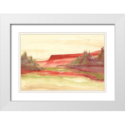 Red Rock V White Modern Wood Framed Art Print with Double Matting by Paschke, Chris