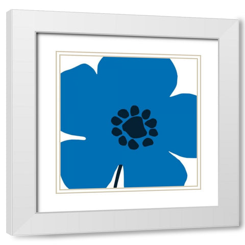 Pop Art Floral I White Modern Wood Framed Art Print with Double Matting by Wild Apple Portfolio