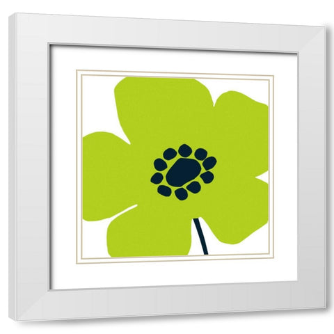 Pop Art Floral IV White Modern Wood Framed Art Print with Double Matting by Wild Apple Portfolio