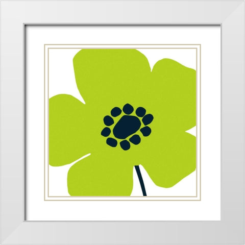 Pop Art Floral IV White Modern Wood Framed Art Print with Double Matting by Wild Apple Portfolio