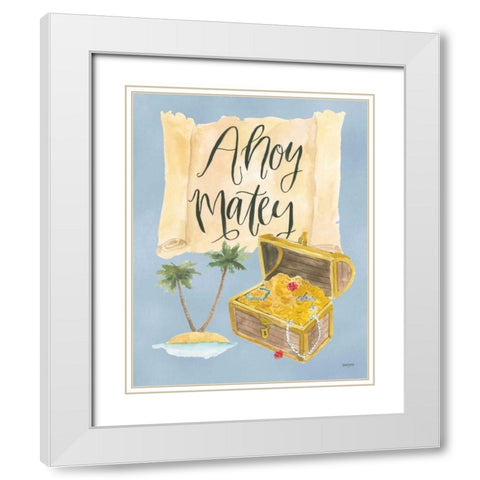 Pirates I White Modern Wood Framed Art Print with Double Matting by Jackson, Jenaya