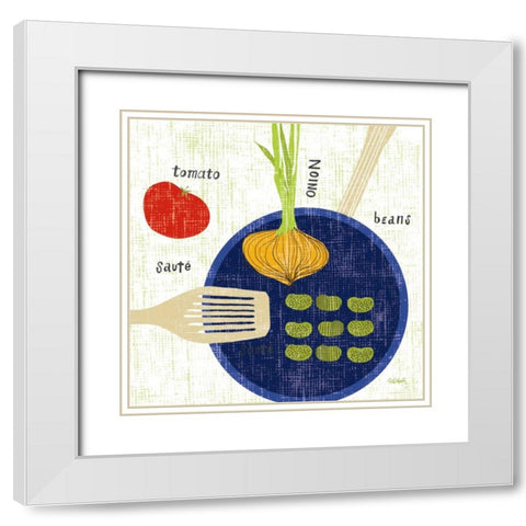 Cooking it II White Modern Wood Framed Art Print with Double Matting by Schlabach, Sue