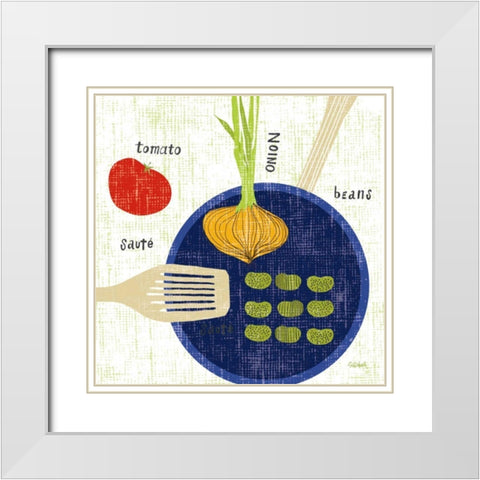 Cooking it II White Modern Wood Framed Art Print with Double Matting by Schlabach, Sue