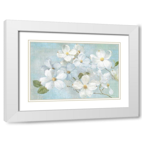 Indiness Blossoms Light White Modern Wood Framed Art Print with Double Matting by Nai, Danhui