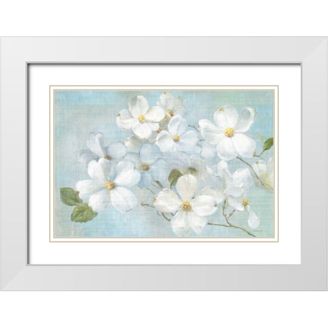 Indiness Blossoms Light White Modern Wood Framed Art Print with Double Matting by Nai, Danhui