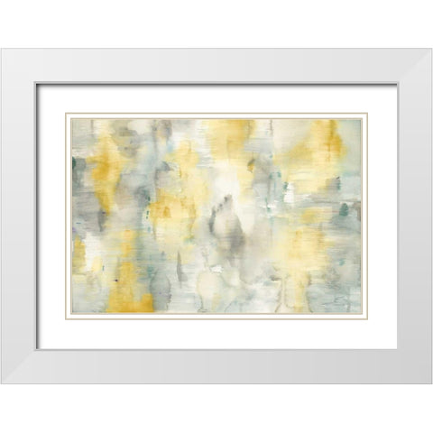 Summer Shower v2 Crop White Modern Wood Framed Art Print with Double Matting by Nai, Danhui