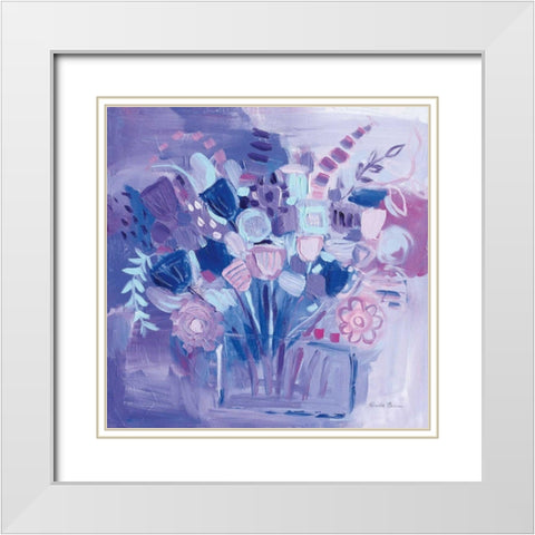 Garden Pastels White Modern Wood Framed Art Print with Double Matting by Zaman, Farida