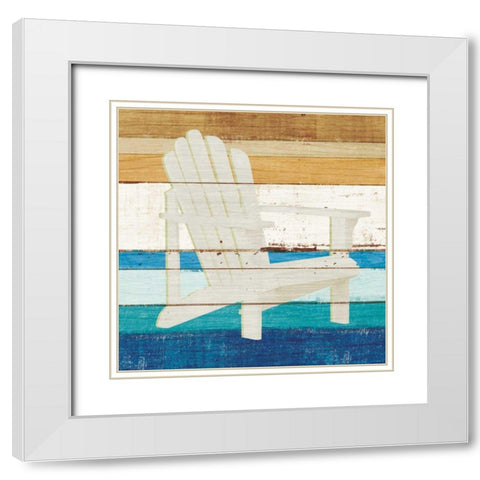 Beachscape IV White Modern Wood Framed Art Print with Double Matting by Mullan, Michael