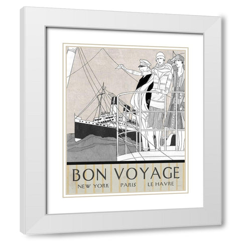 Bon Voyage White Modern Wood Framed Art Print with Double Matting by Schlabach, Sue