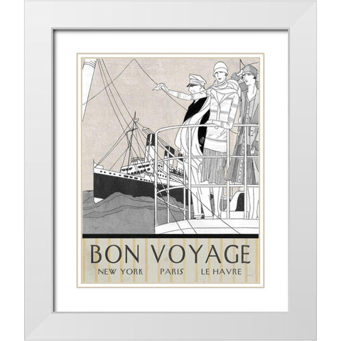 Bon Voyage White Modern Wood Framed Art Print with Double Matting by Schlabach, Sue