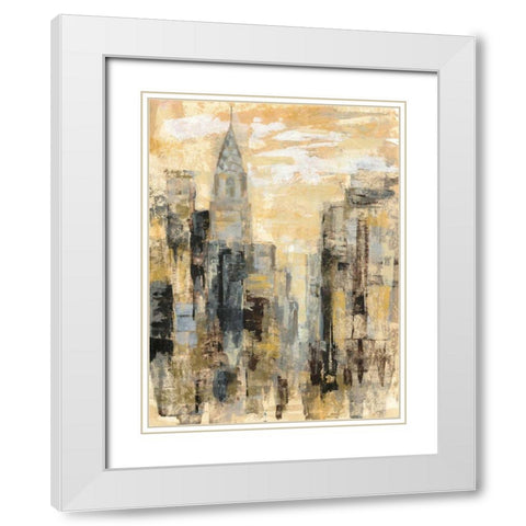 Manhattan Gray and Gold I White Modern Wood Framed Art Print with Double Matting by Vassileva, Silvia