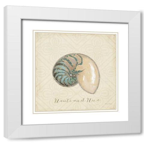 Beach Treasures III Christmas White Modern Wood Framed Art Print with Double Matting by Adams, Emily