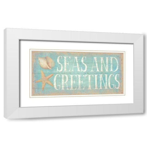 Pastel Coast Greetings White Modern Wood Framed Art Print with Double Matting by Brissonnet, Daphne