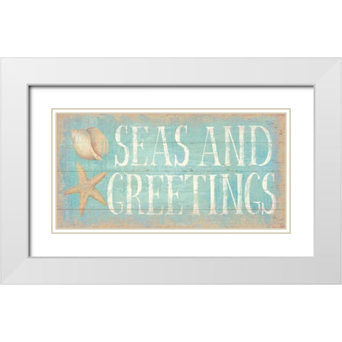 Pastel Coast Greetings White Modern Wood Framed Art Print with Double Matting by Brissonnet, Daphne