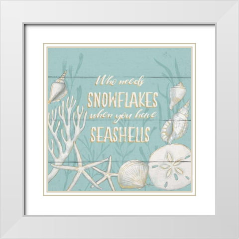 Tranquil Morning II Snowflakes White Modern Wood Framed Art Print with Double Matting by Penner, Janelle