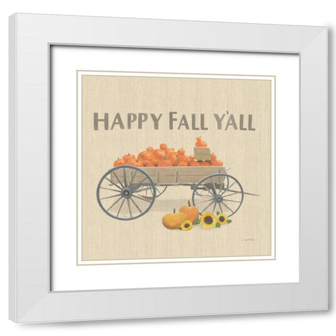 Heartland Harvest Moments IV Happy Fall White Modern Wood Framed Art Print with Double Matting by Wiens, James