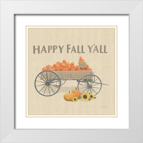 Heartland Harvest Moments IV Happy Fall White Modern Wood Framed Art Print with Double Matting by Wiens, James