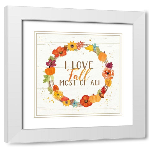 Harvest Wishes I on Wood White Modern Wood Framed Art Print with Double Matting by Aiken, Jess