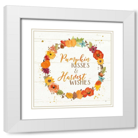 Harvest Wishes II on Wood White Modern Wood Framed Art Print with Double Matting by Aiken, Jess
