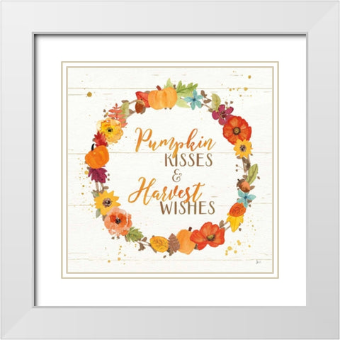 Harvest Wishes II on Wood White Modern Wood Framed Art Print with Double Matting by Aiken, Jess