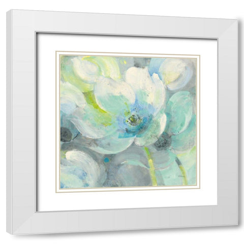 Sunny Bloom White Modern Wood Framed Art Print with Double Matting by Hristova, Albena