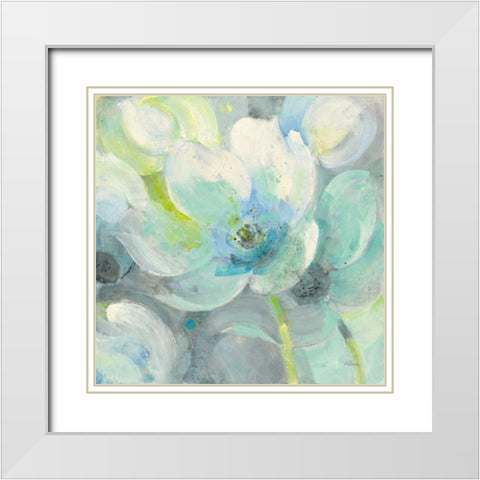 Sunny Bloom White Modern Wood Framed Art Print with Double Matting by Hristova, Albena