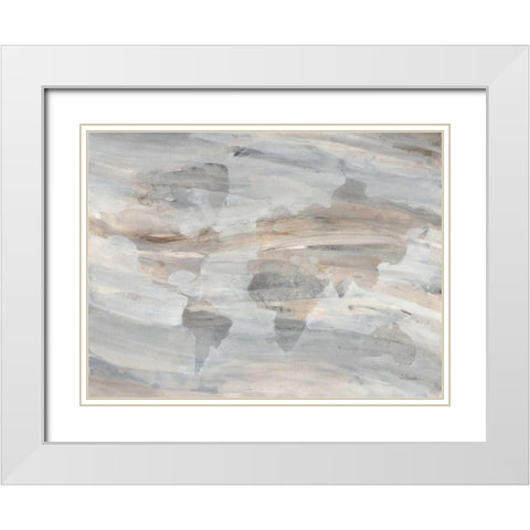 Misty World White Modern Wood Framed Art Print with Double Matting by Hristova, Albena