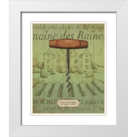 Antique Corkscrew I Green White Modern Wood Framed Art Print with Double Matting by Brissonnet, Daphne