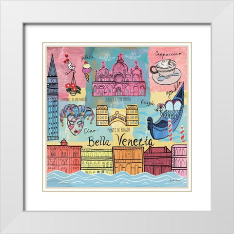 Global Travel IV White Modern Wood Framed Art Print with Double Matting by Zaman, Farida