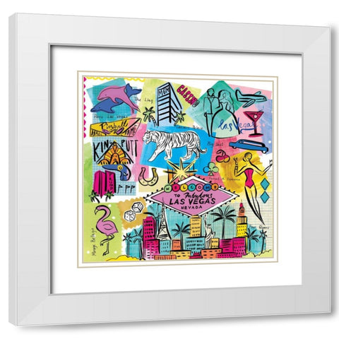 Global Travel X White Modern Wood Framed Art Print with Double Matting by Zaman, Farida