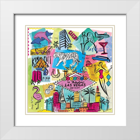 Global Travel X White Modern Wood Framed Art Print with Double Matting by Zaman, Farida