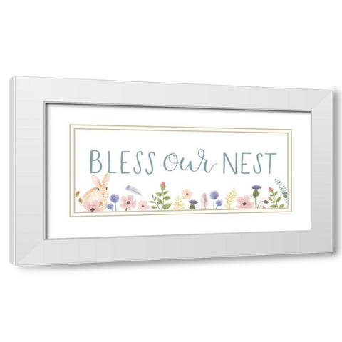Spring Sentiments V Bunny White White Modern Wood Framed Art Print with Double Matting by Jackson, Jenaya