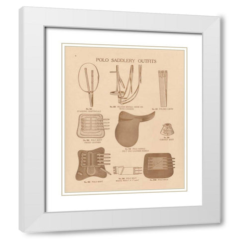 Equine Riding Gear II v2 White Modern Wood Framed Art Print with Double Matting by Wild Apple Portfolio