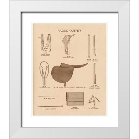 Equine Riding Gear III v2 White Modern Wood Framed Art Print with Double Matting by Wild Apple Portfolio