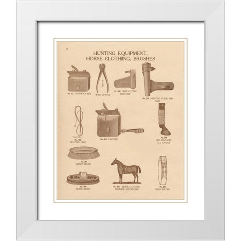 Equine Riding Gear IV White Modern Wood Framed Art Print with Double Matting by Wild Apple Portfolio