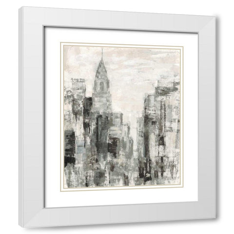 Manhattan Neutral I Crop White Modern Wood Framed Art Print with Double Matting by Vassileva, Silvia