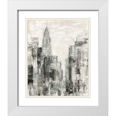 Manhattan Neutral I Crop White Modern Wood Framed Art Print with Double Matting by Vassileva, Silvia