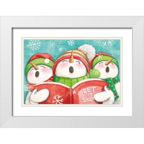 Let it Snow IV White Modern Wood Framed Art Print with Double Matting by Urban, Mary