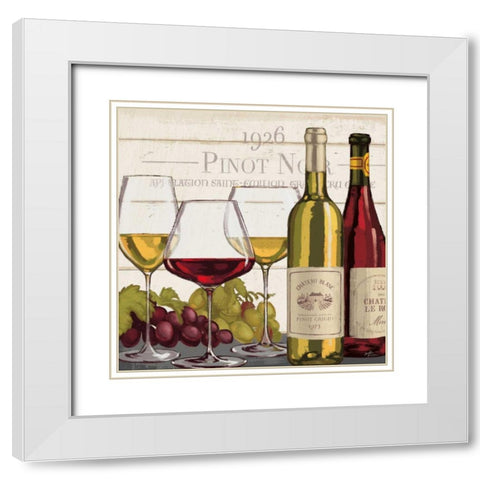 Wine Tasting III White Modern Wood Framed Art Print with Double Matting by Penner, Janelle