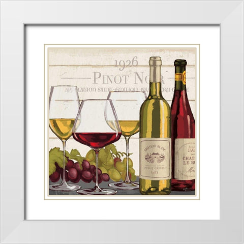 Wine Tasting III White Modern Wood Framed Art Print with Double Matting by Penner, Janelle