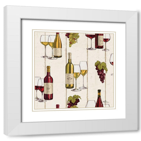 Wine Tasting Step 01A White Modern Wood Framed Art Print with Double Matting by Penner, Janelle