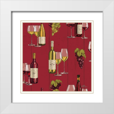 Wine Tasting Step 01B White Modern Wood Framed Art Print with Double Matting by Penner, Janelle