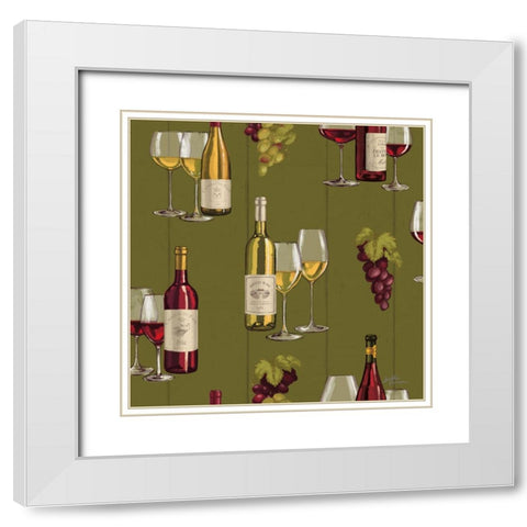 Wine Tasting Step 01C White Modern Wood Framed Art Print with Double Matting by Penner, Janelle