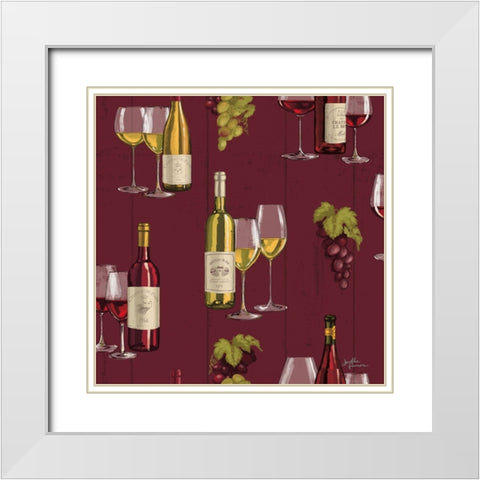 Wine Tasting Step 01D White Modern Wood Framed Art Print with Double Matting by Penner, Janelle