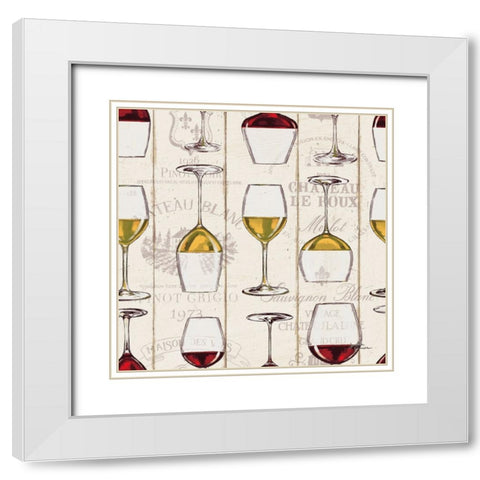 Wine Tasting Step 02A White Modern Wood Framed Art Print with Double Matting by Penner, Janelle